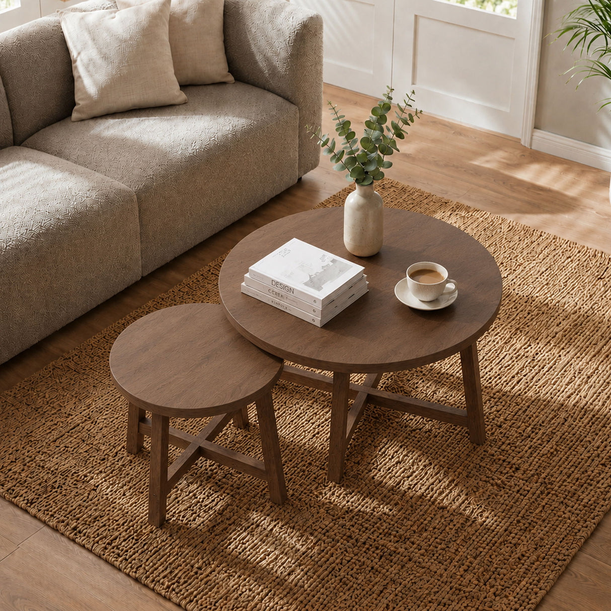 Round Nesting Stackable Tables For Living Room
