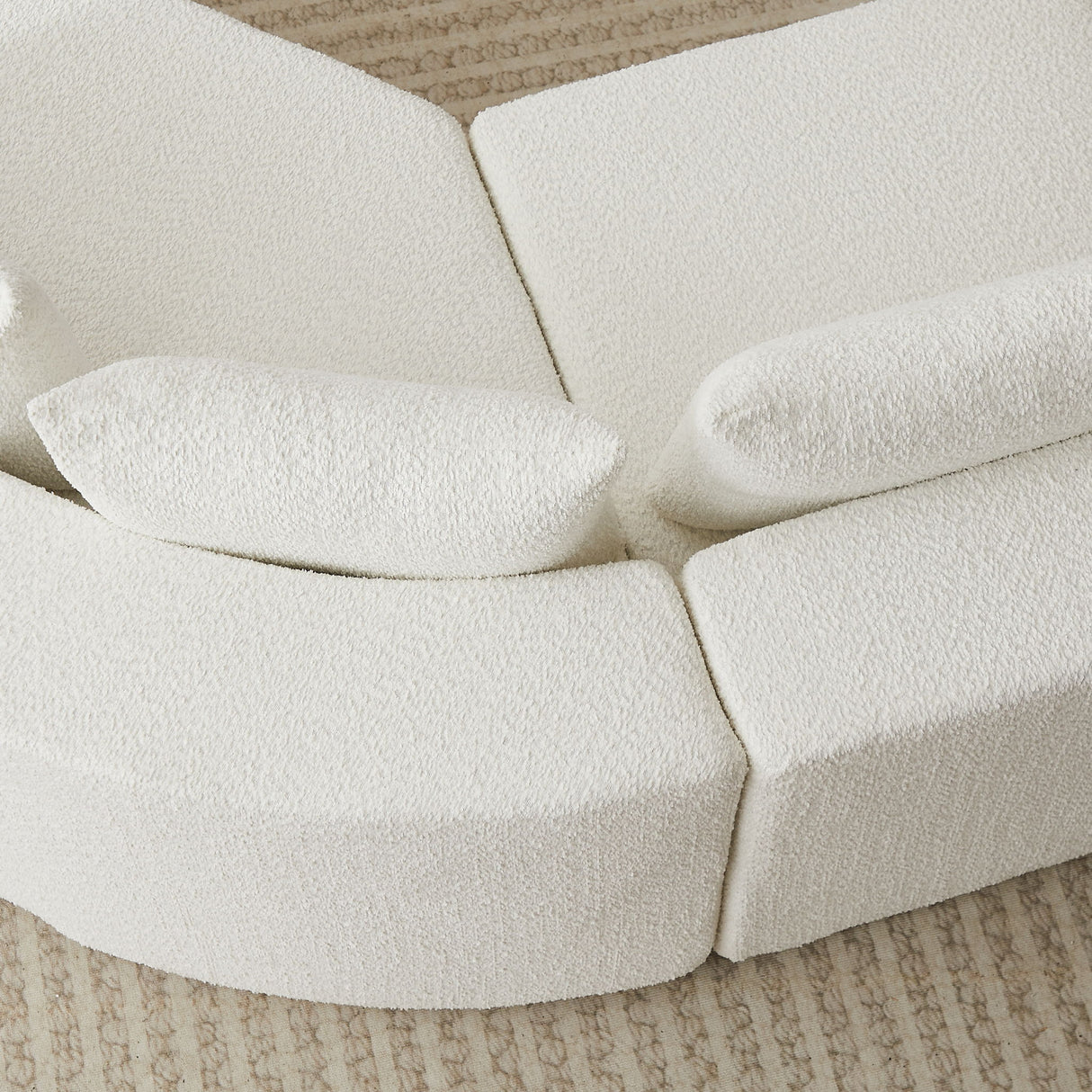 V - Shaped Modular Sofa Set With 3 Pillow