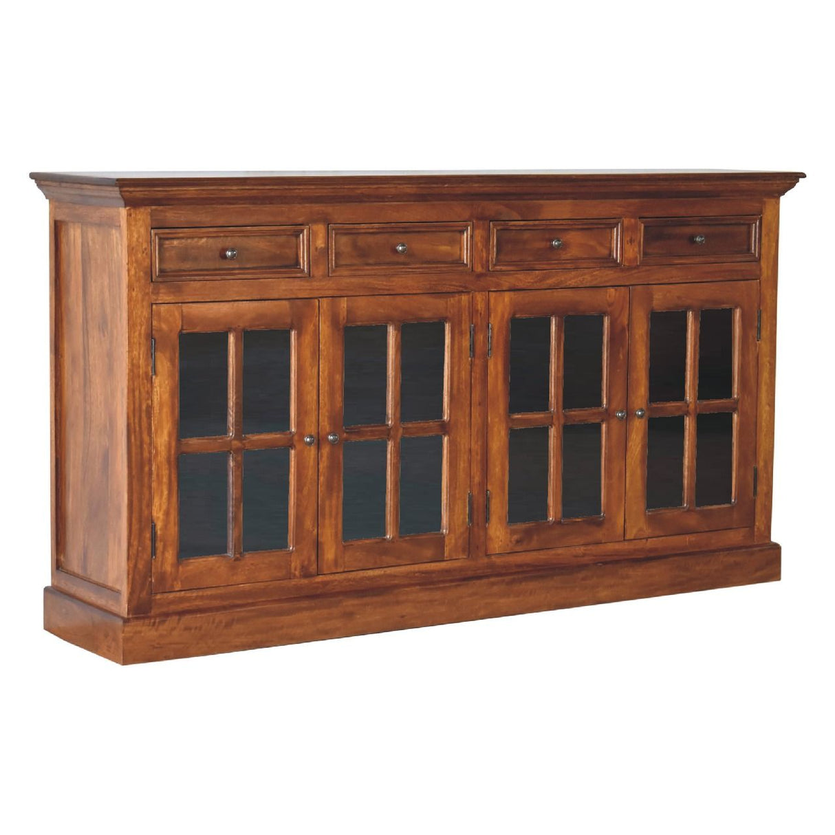Large Glazed Sideboard Buffet Cabinet Storage Unit Solid Wood 65x35in