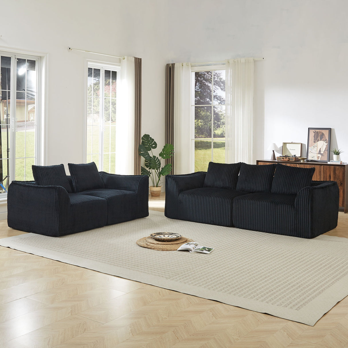 Minimalist Set With Curved Lines & Gently Sloped Backrest