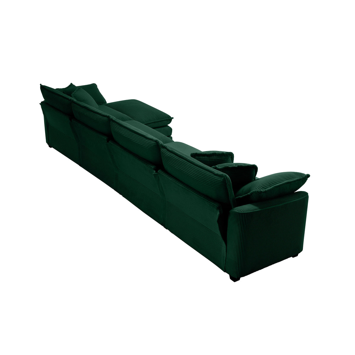 Modern Modular Cushion Sofa With Ottoman, Low Back, Deep Seating Sofa Set