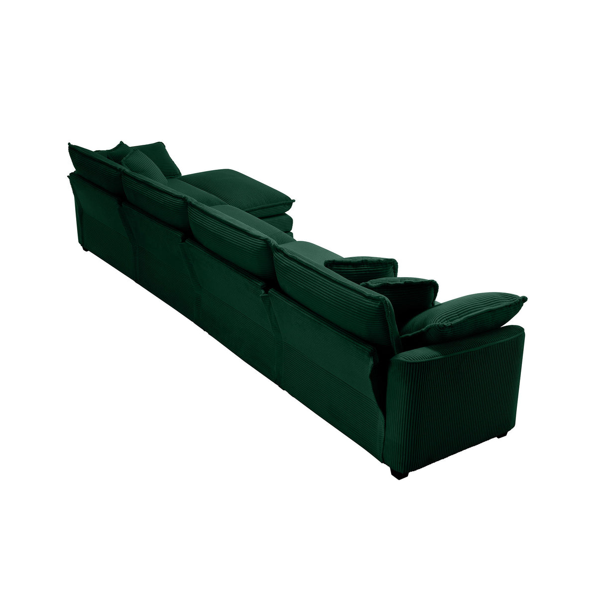 Modern Oversized Modular Cushion Sofa With Ottoman, Low Back, Deep Seating Sofa Set