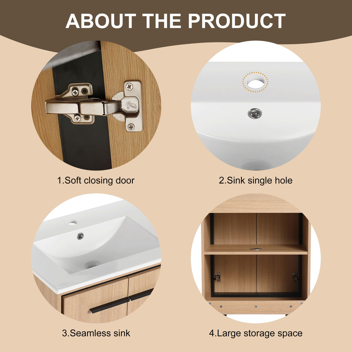 Modern Bathroom Vanity Base With Basin And Storage Cabinet