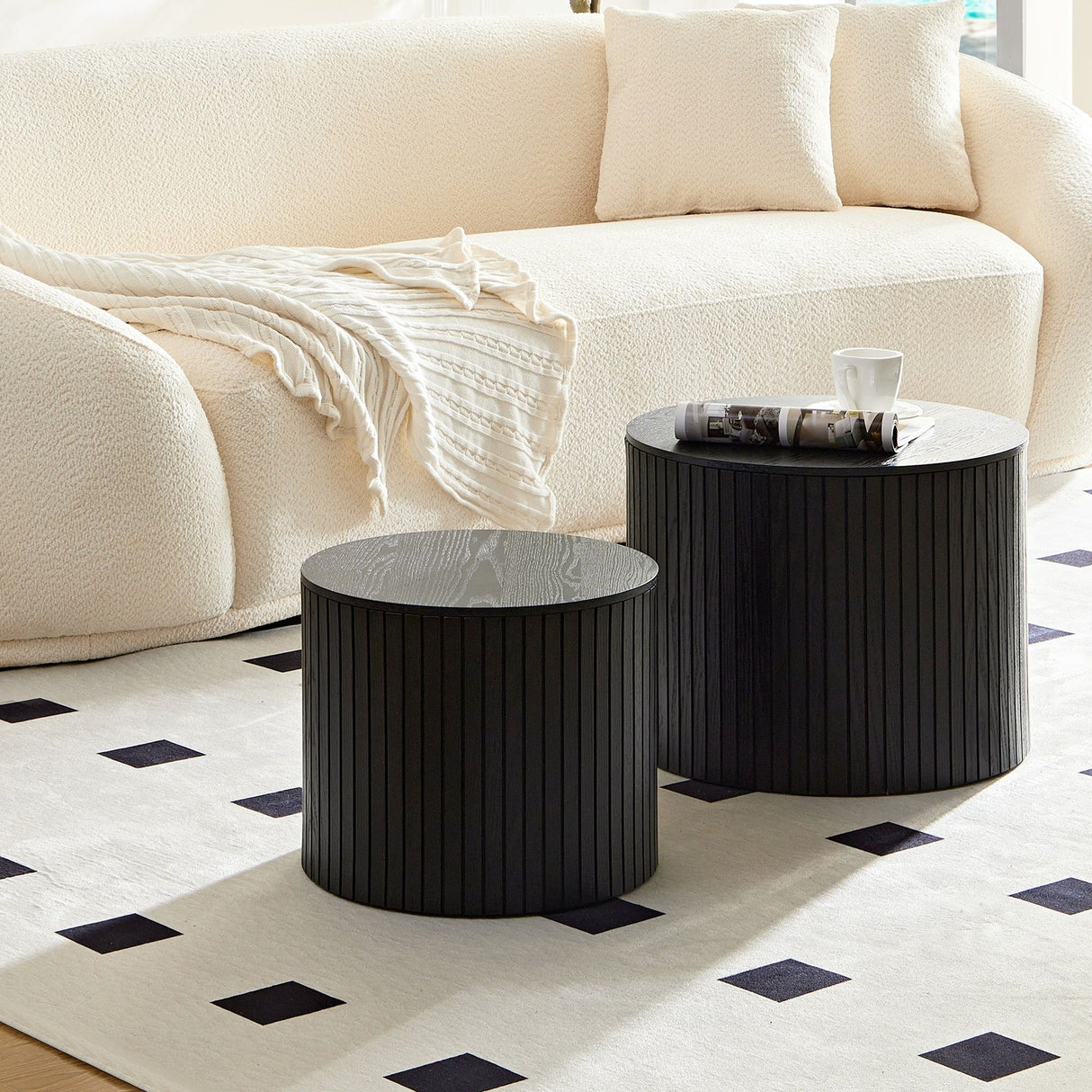 Handcrafted Nested Table Set, 2 Pieces
