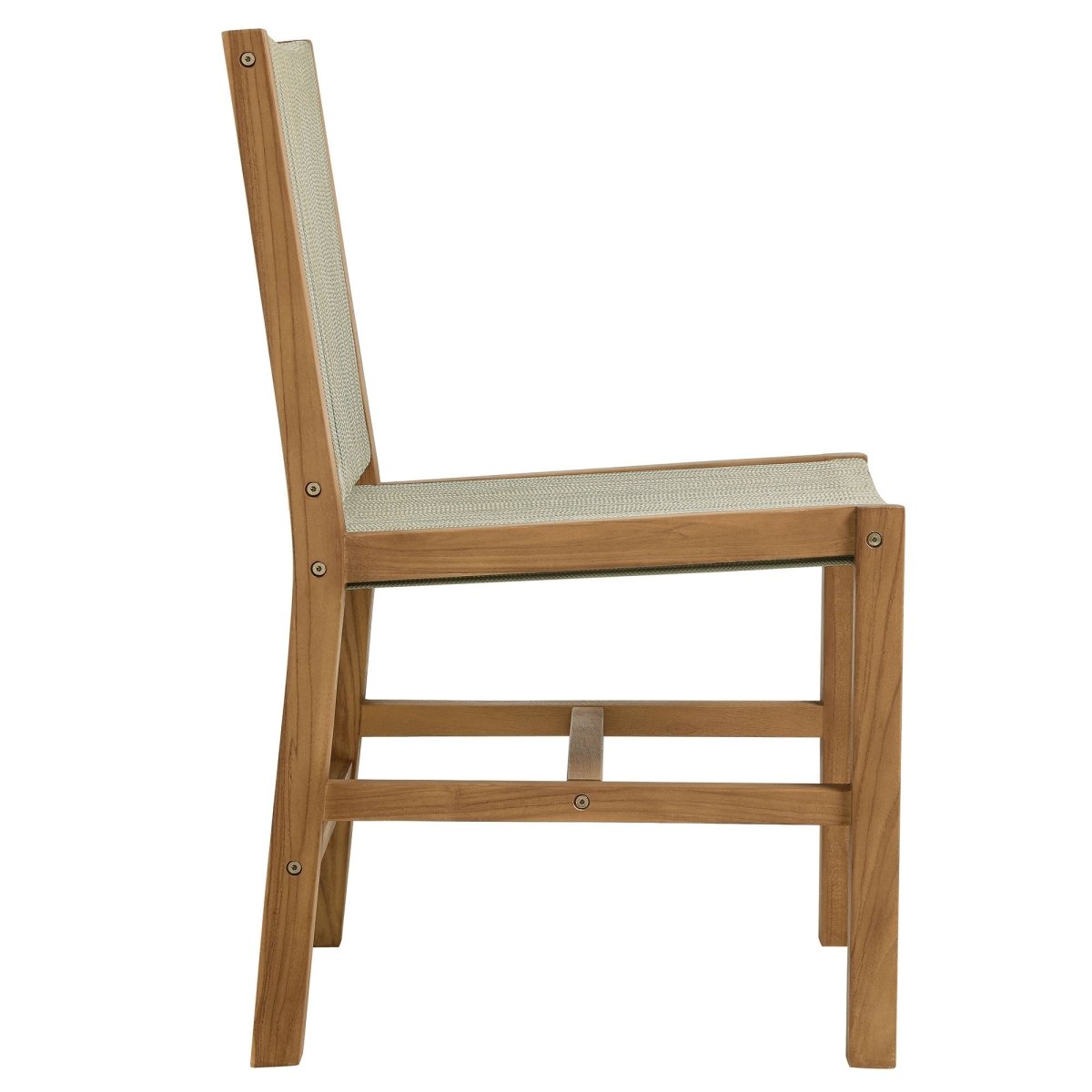 7-Piece Extendable Outdoor Teak and Rope Dining Set with Armless Chair – Natural Finish - Outdoor - Alpine Outlets