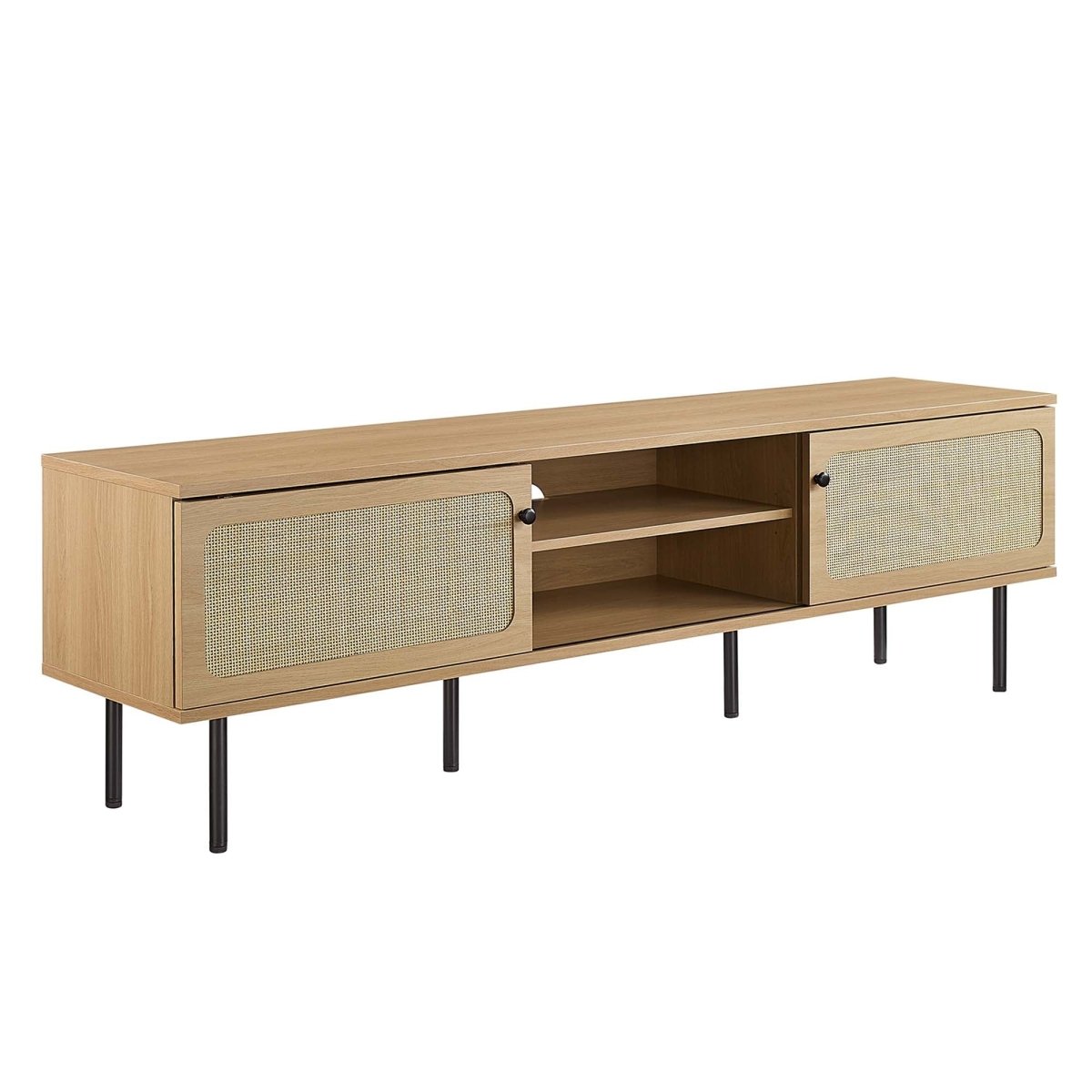 70 Inch Modern Rattan Sliding Door TV Stand - TV Stands available at Alpine Outlets in Denver