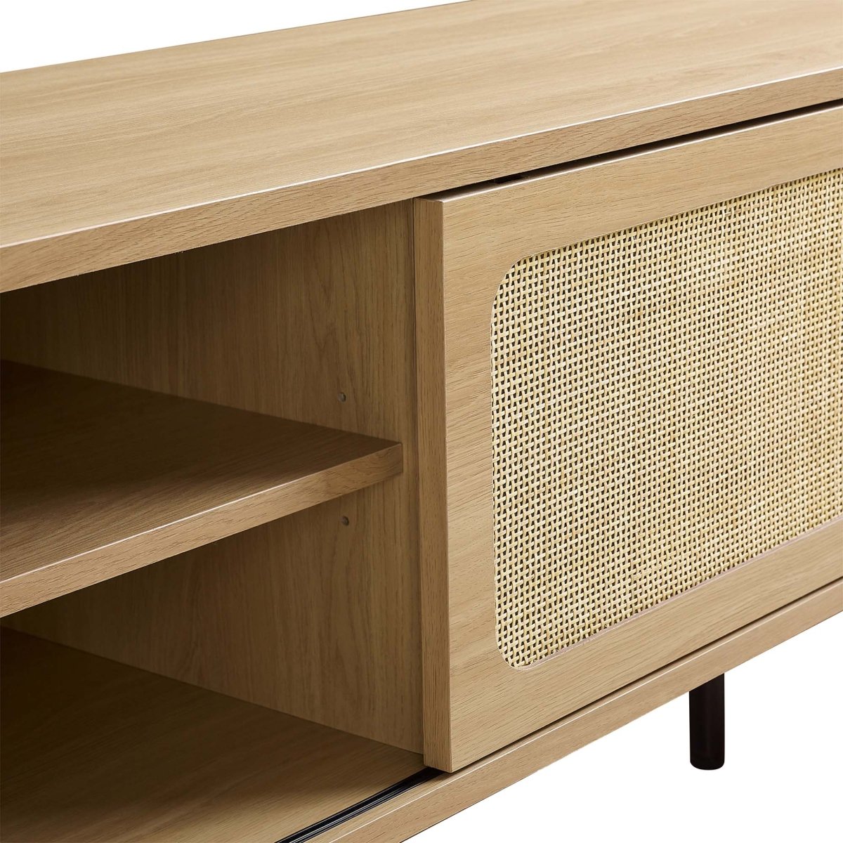 70 Inch Modern Rattan Sliding Door TV Stand - TV Stands available at Alpine Outlets in Denver