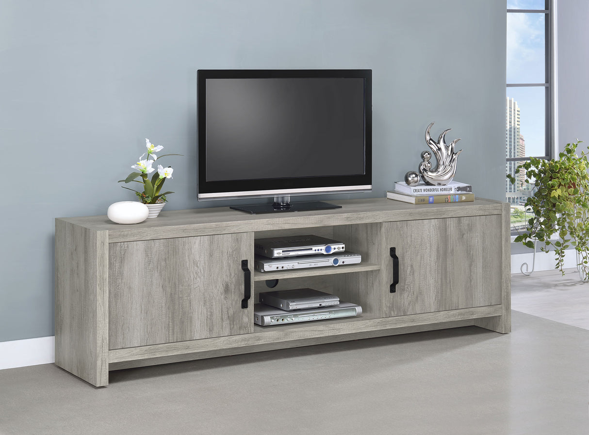Burke 71-Inch TV Stand, Grey Driftwood Engineered Wood