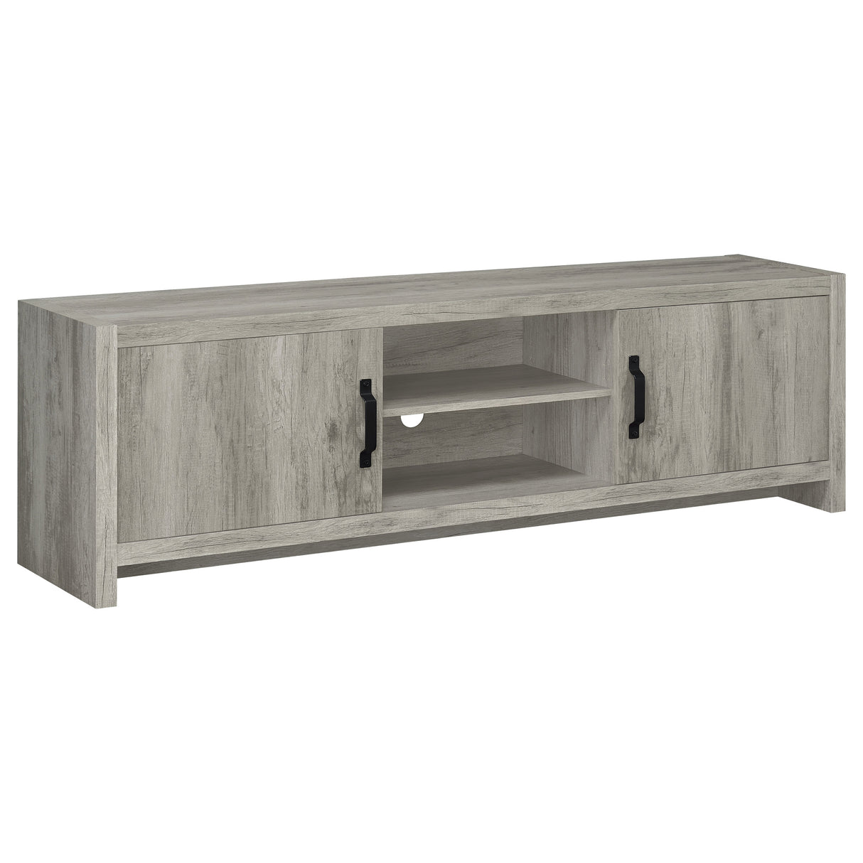 Burke 71-Inch TV Stand, Grey Driftwood Engineered Wood