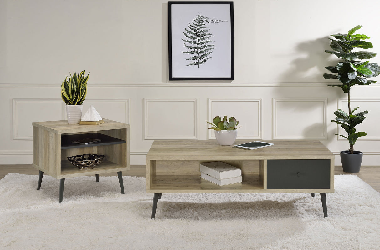 Welsh Square Engineered Wood Side End Table, Distressed Pine