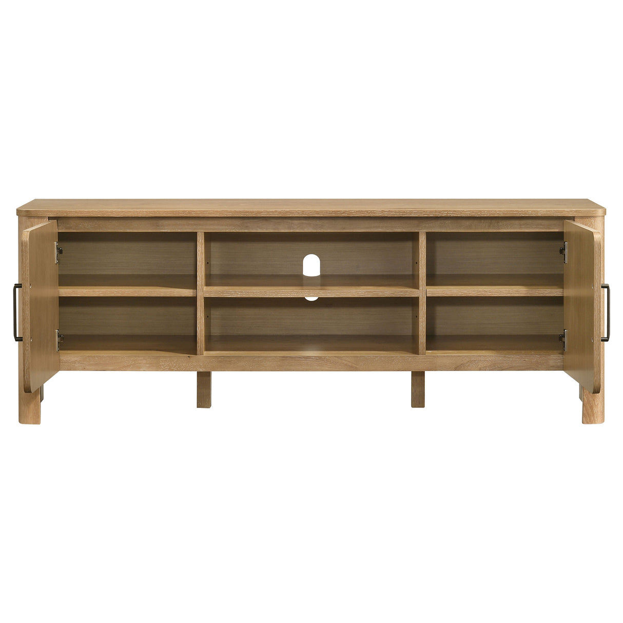 Rowe 65-inch 2-Door Wood TV Stand, Light Oak