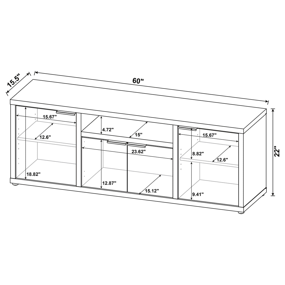 Tabby 4-Door Mango TV Stand - 60 inch
