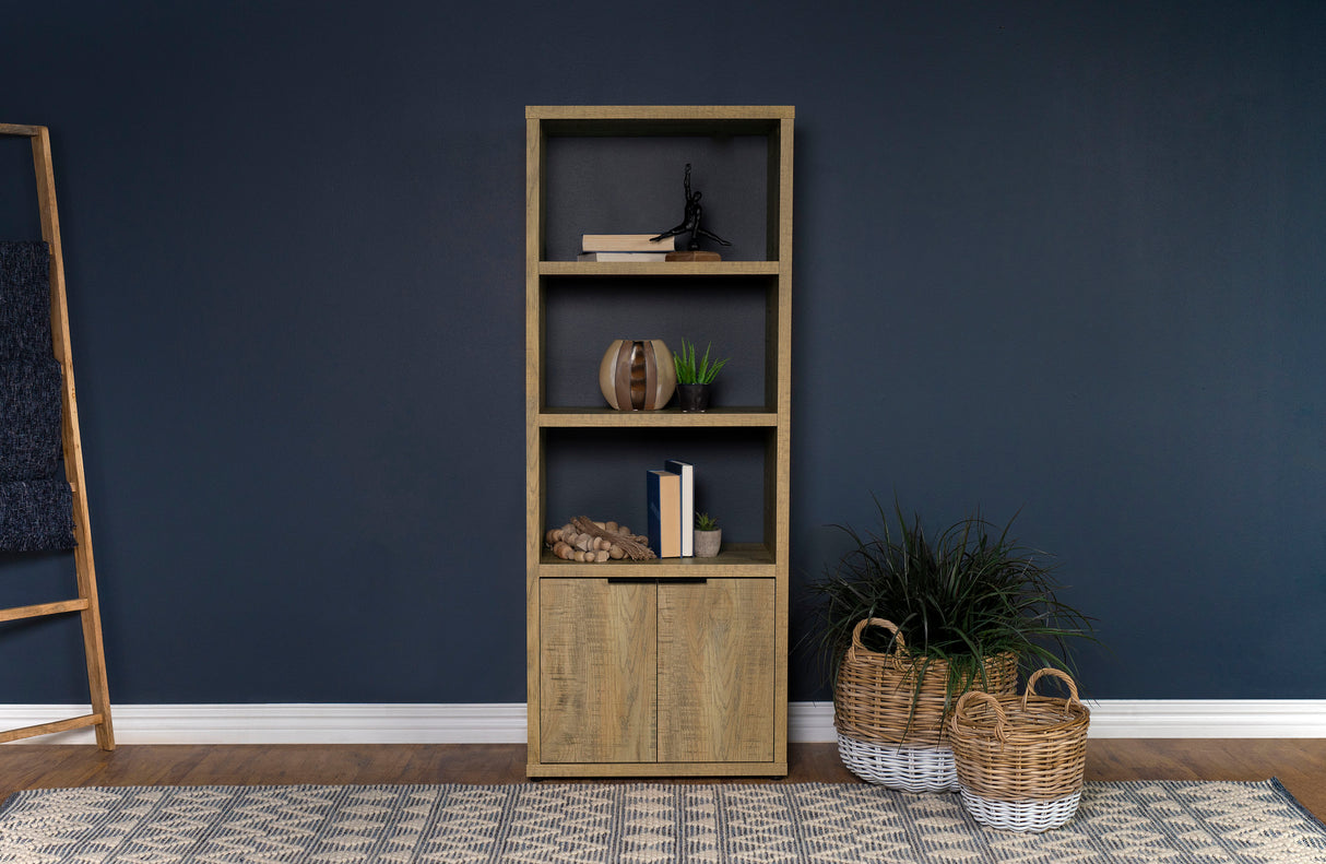 Tabby 3-Shelf Media Tower, Mango Wood Finish
