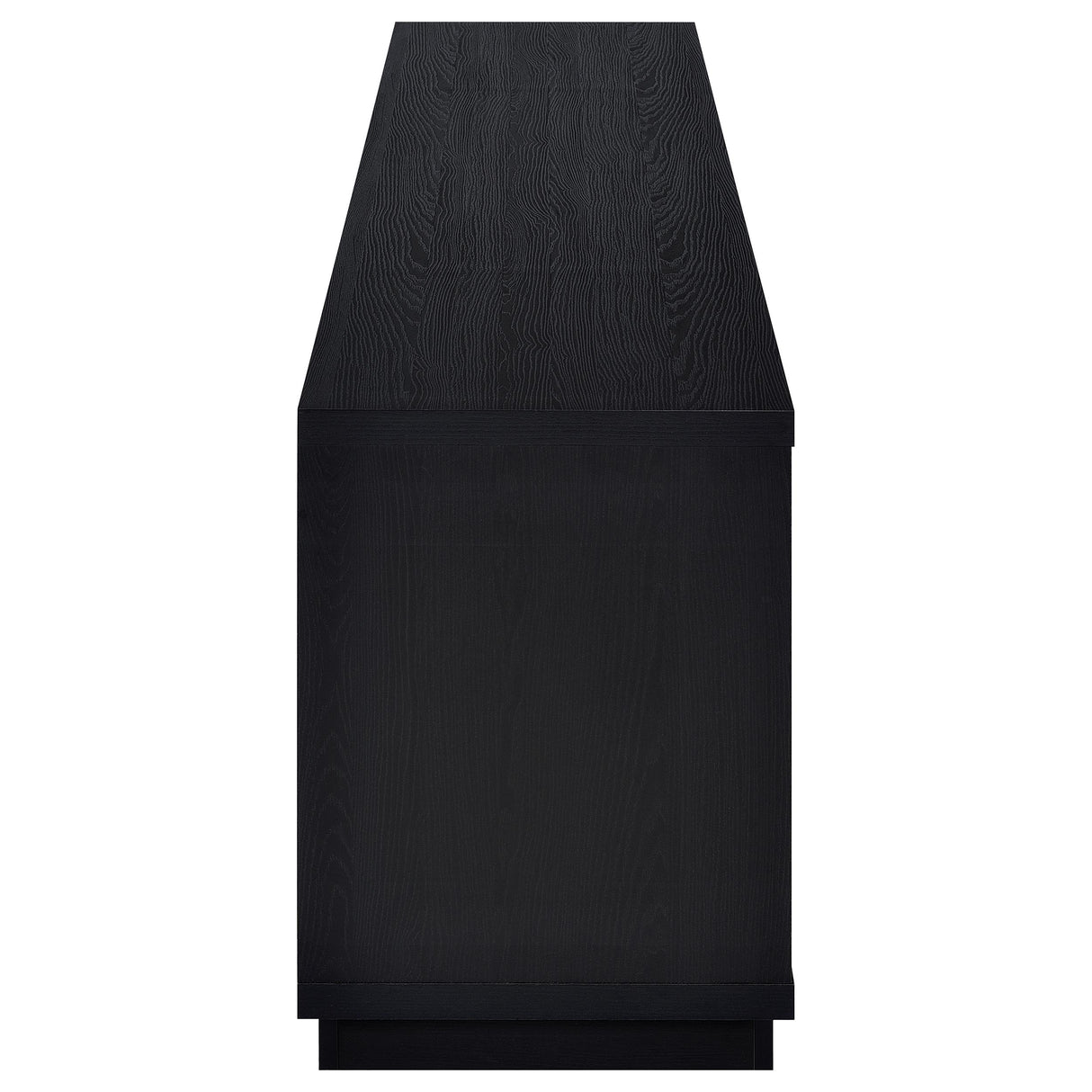 79" Black Glass & MDF TV Stand with Soft-Close Doors