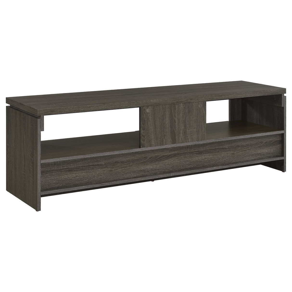 Elkton 2-Drawer Engineered Wood TV Stand, Weathered Grey