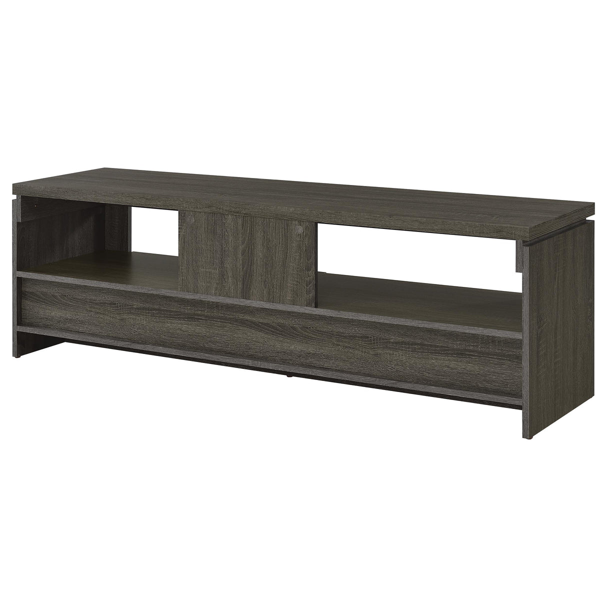 Elkton 2-Drawer Engineered Wood TV Stand, Weathered Grey
