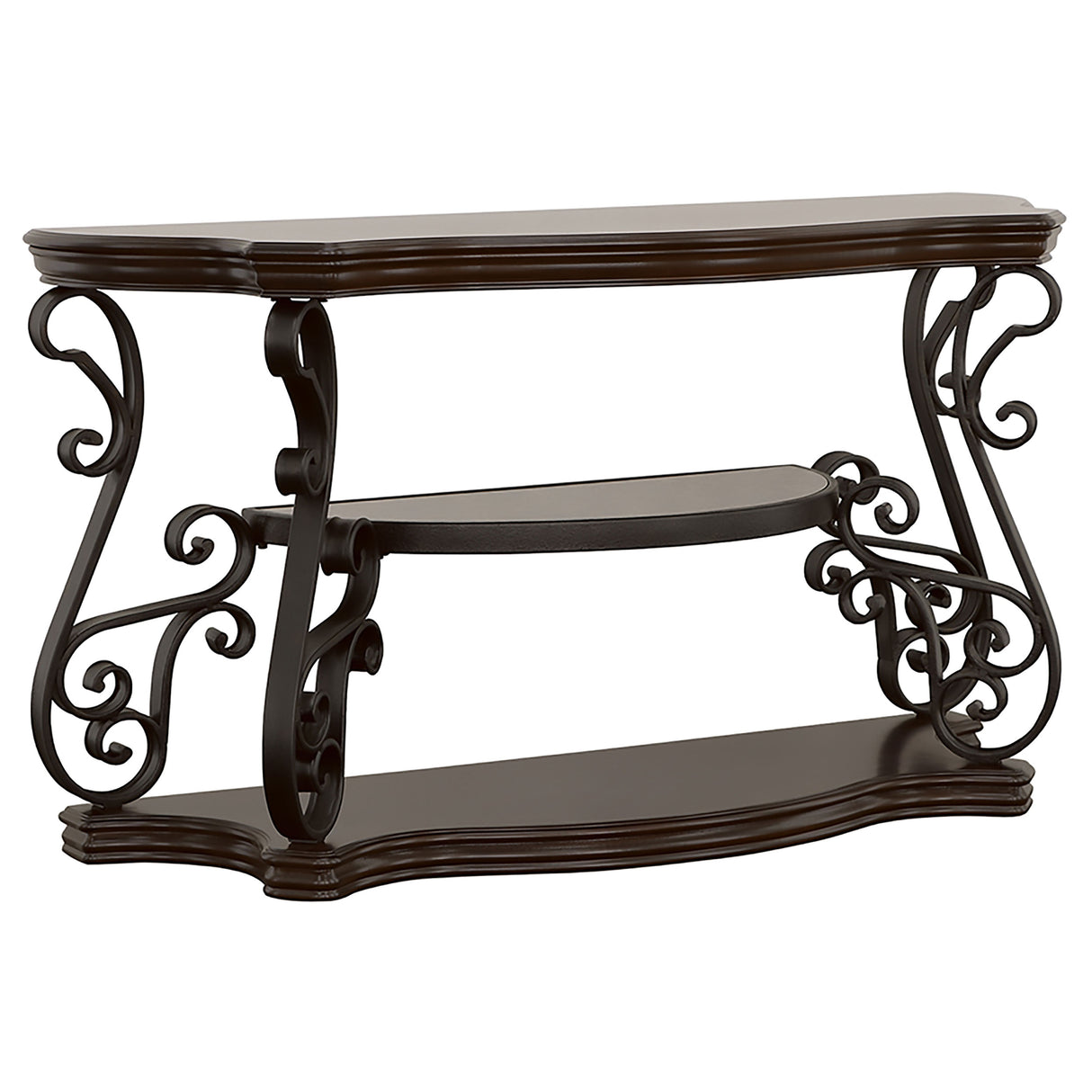 Laney Scrollwork Console Table in Dark Merlot
