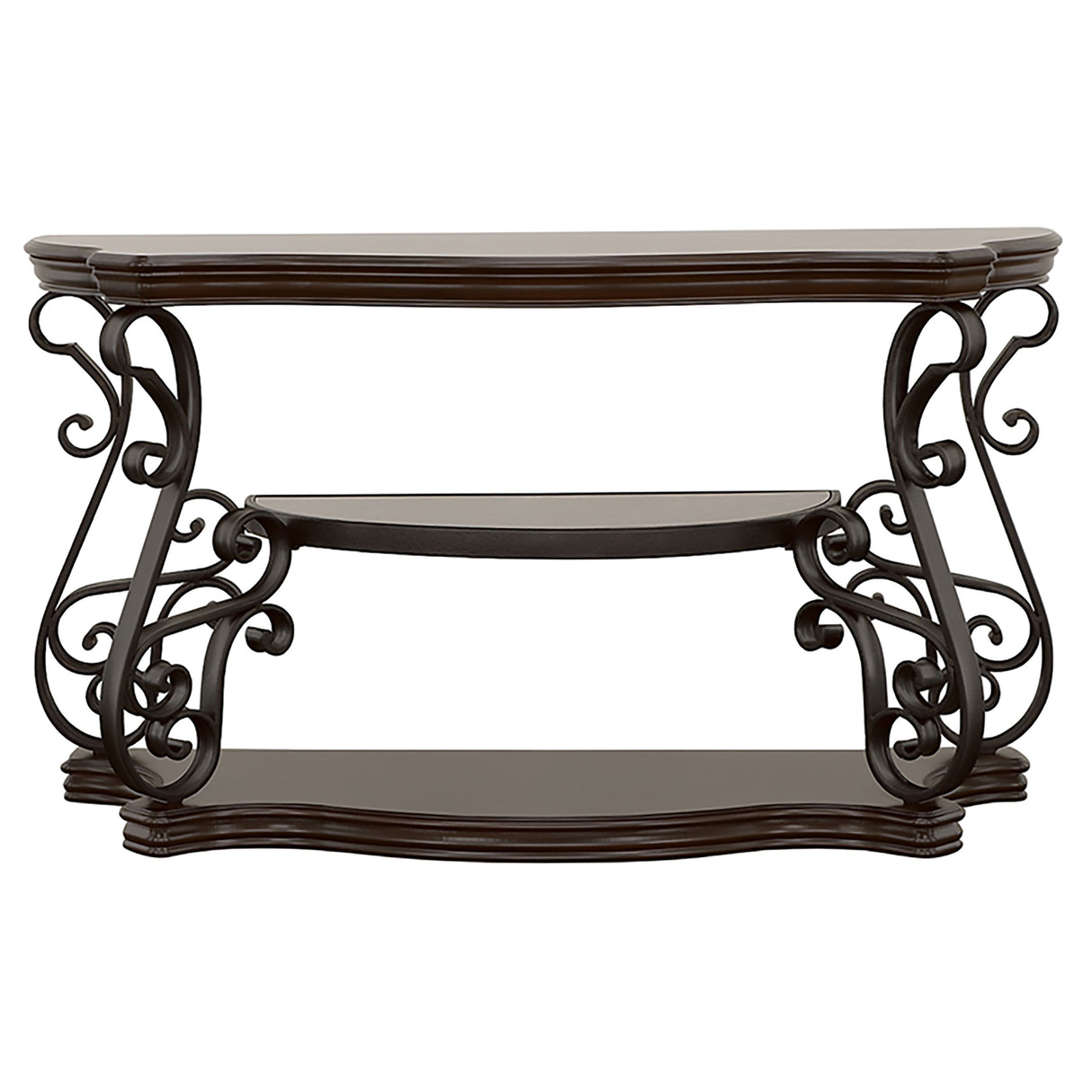 Laney Scrollwork Console Table in Dark Merlot