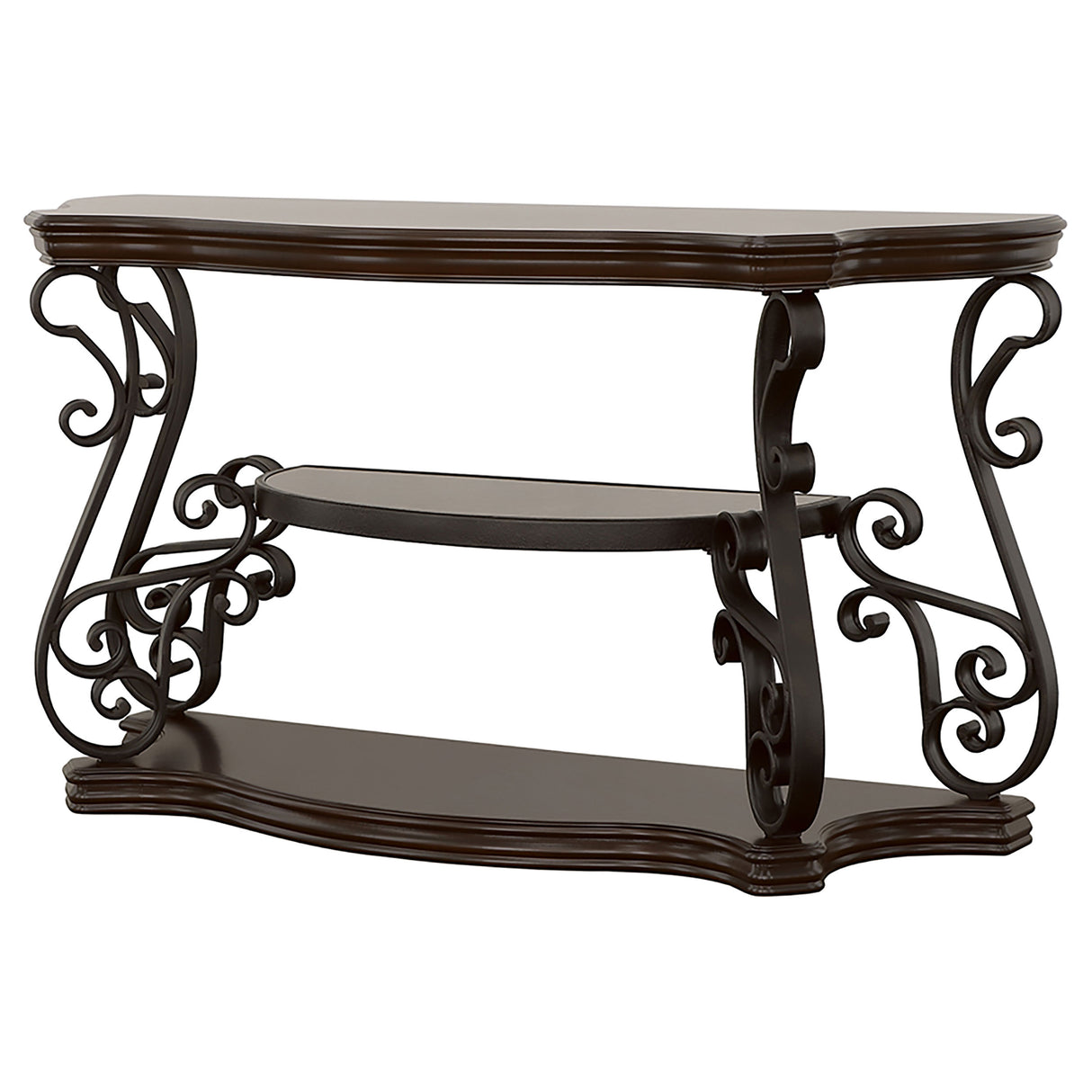Laney Scrollwork Console Table in Dark Merlot