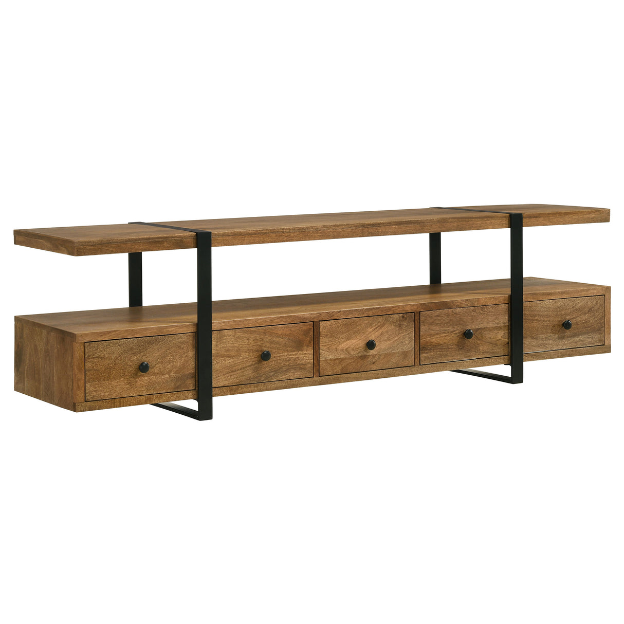 Otto 5-Drawer Mango Wood TV Stand - 70 Inch Brown