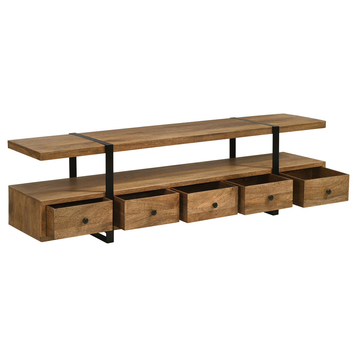 Otto 5-Drawer Mango Wood TV Stand - 70 Inch Brown