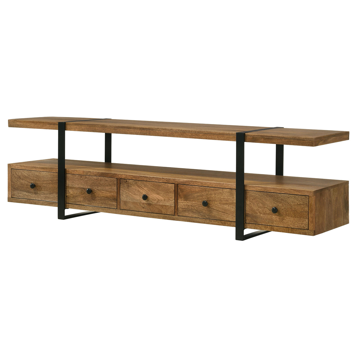 Otto 5-Drawer Mango Wood TV Stand - 70 Inch Brown