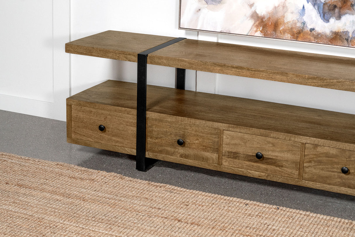 Otto 5-Drawer Mango Wood TV Stand - 70 Inch Brown
