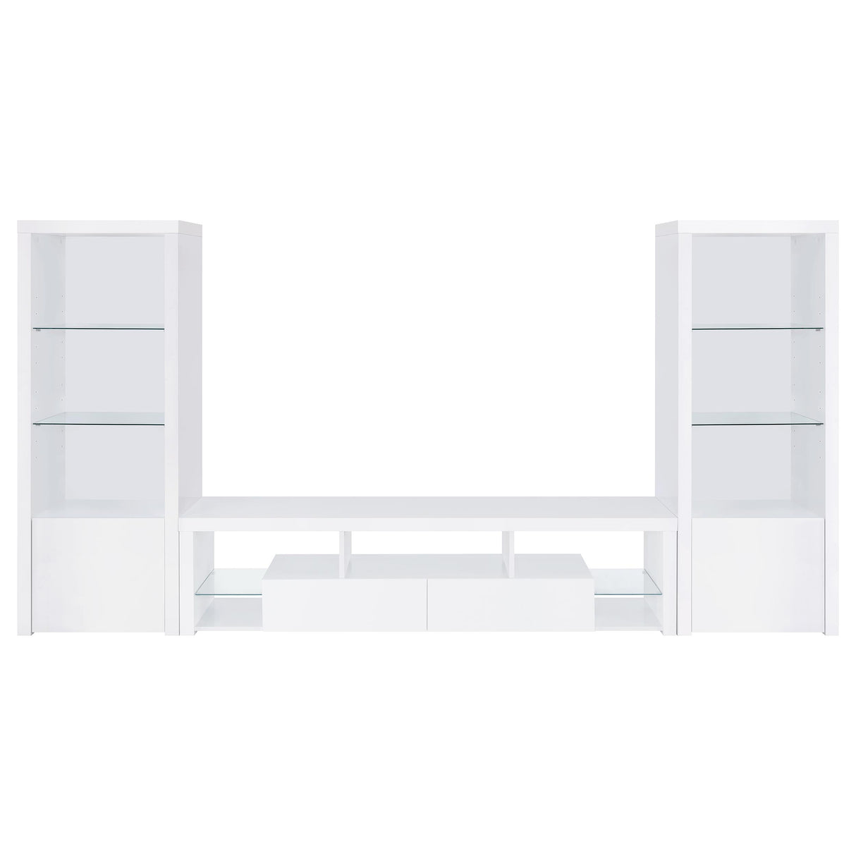 Jude 3-Piece 71-Inch TV Entertainment Center White High Gloss