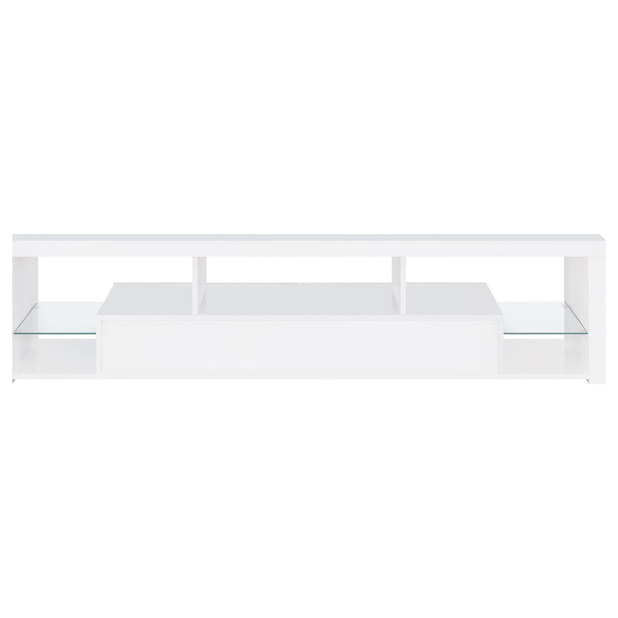 Jude 2-Drawer TV Stand, 71-Inch, High Gloss White