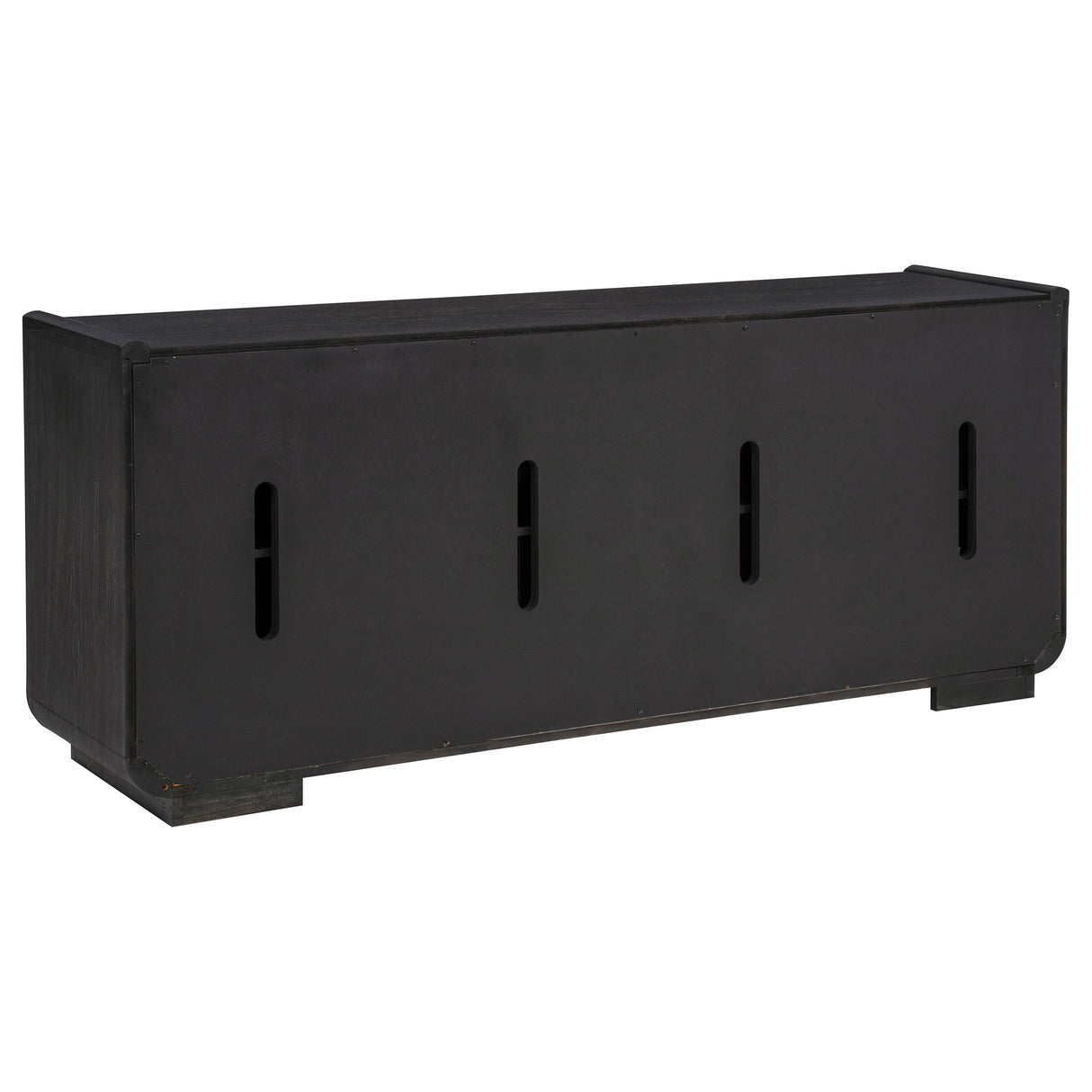 Leandro 72-Inch 4-Door TV Stand - Burnished Black
