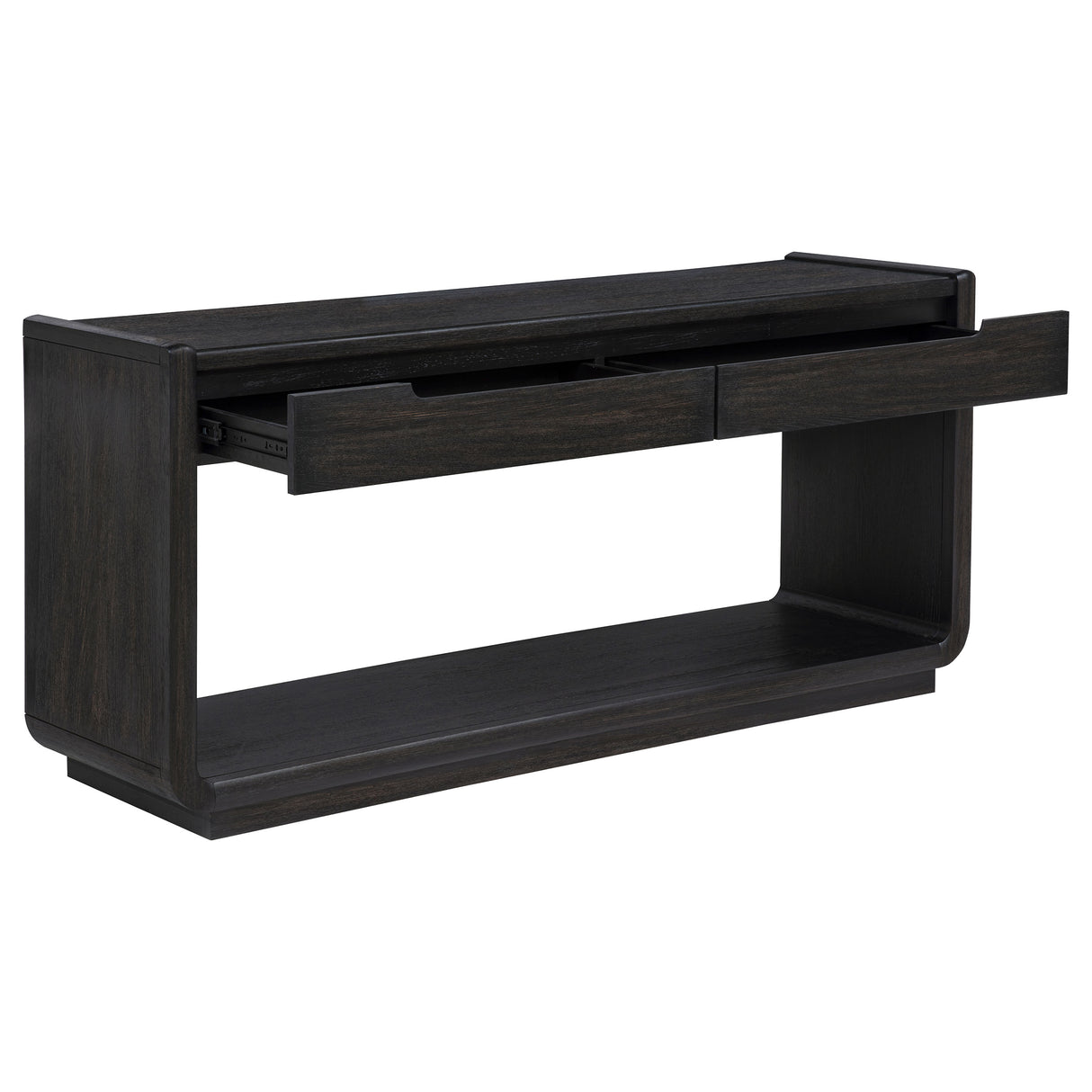 Leandro 2-Drawer Entryway Console Table, Burnished Black