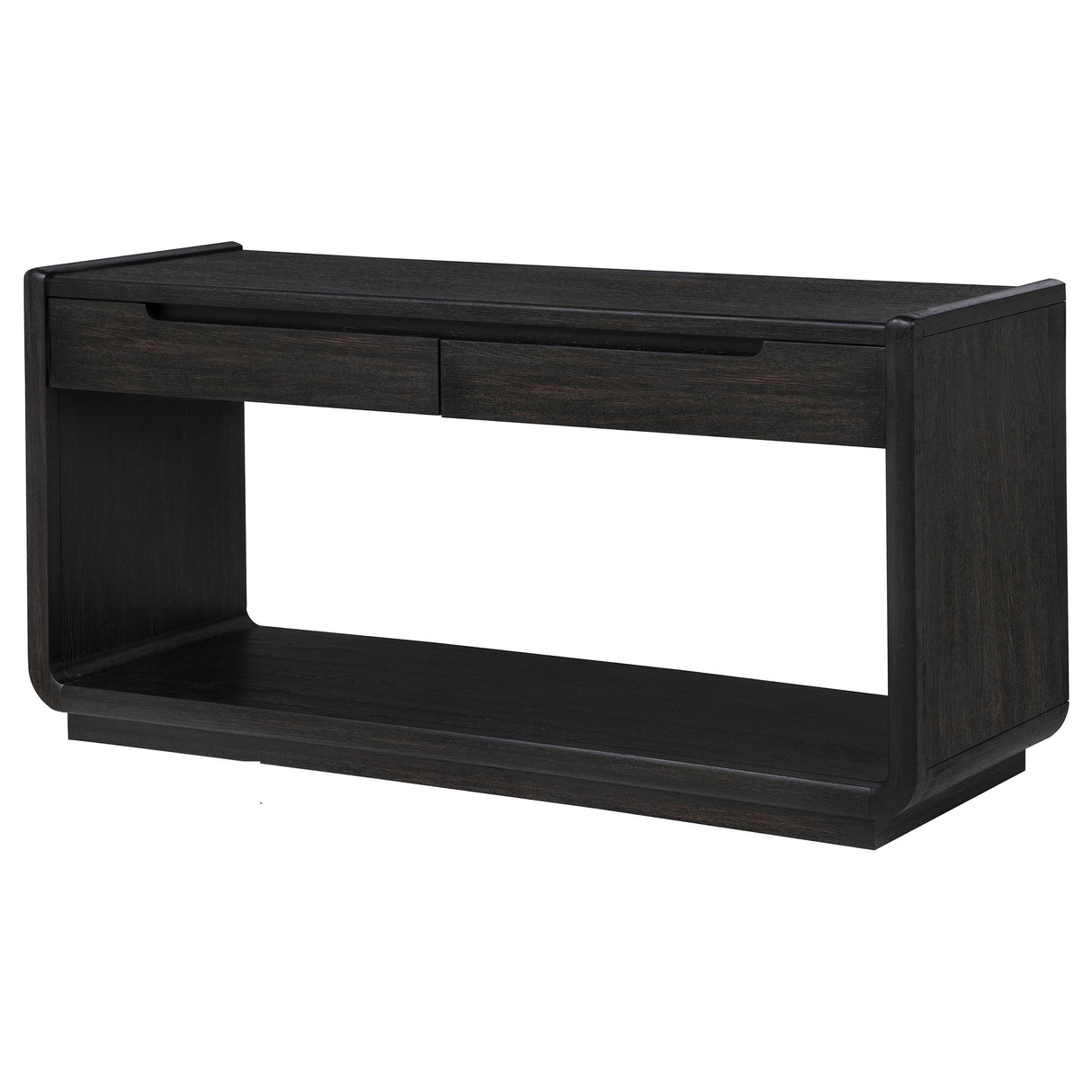 Leandro 2-Drawer Entryway Console Table, Burnished Black