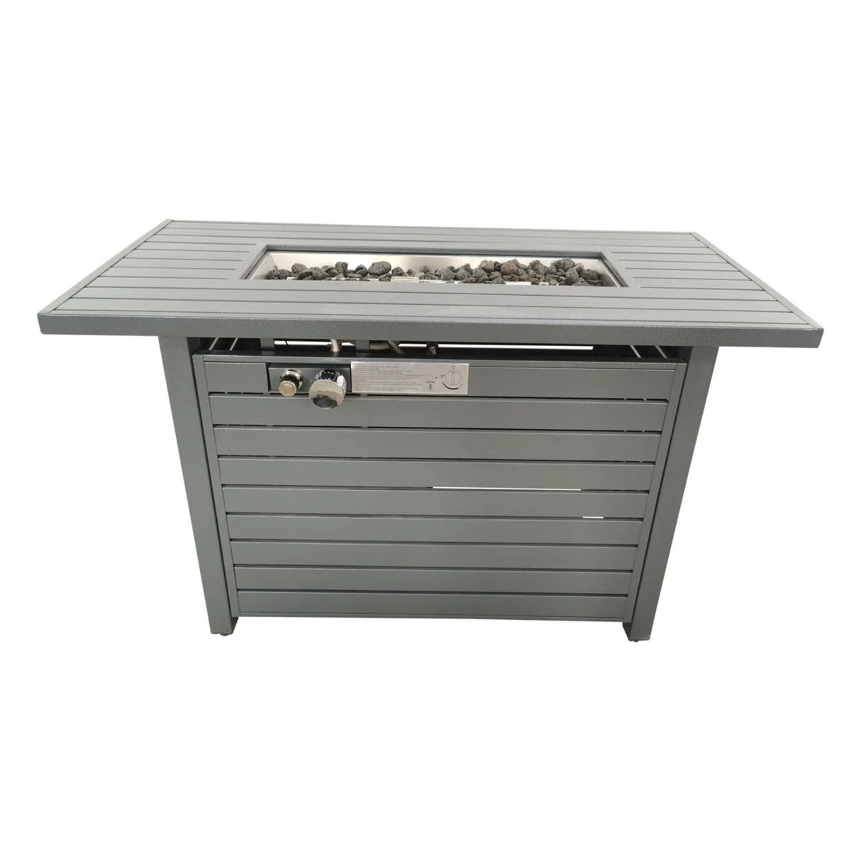Outdoor Fire Pit Table Garden Heater Dual Fuel Steel 42x25in