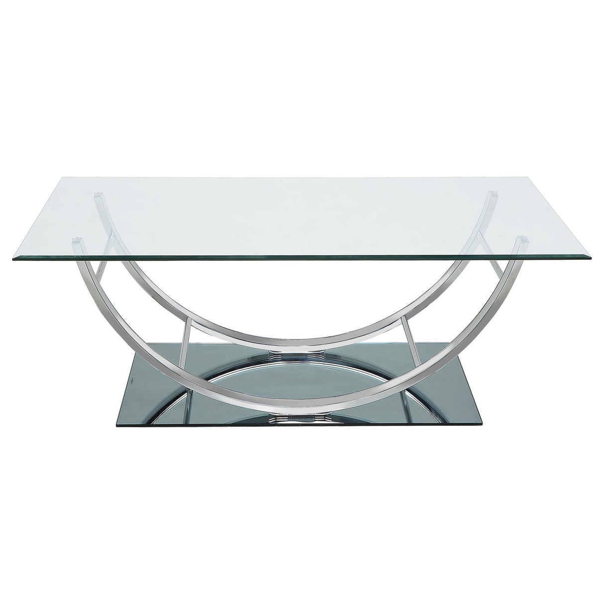 Danville 2-Piece Glass Top Coffee and End Table Set Chrome