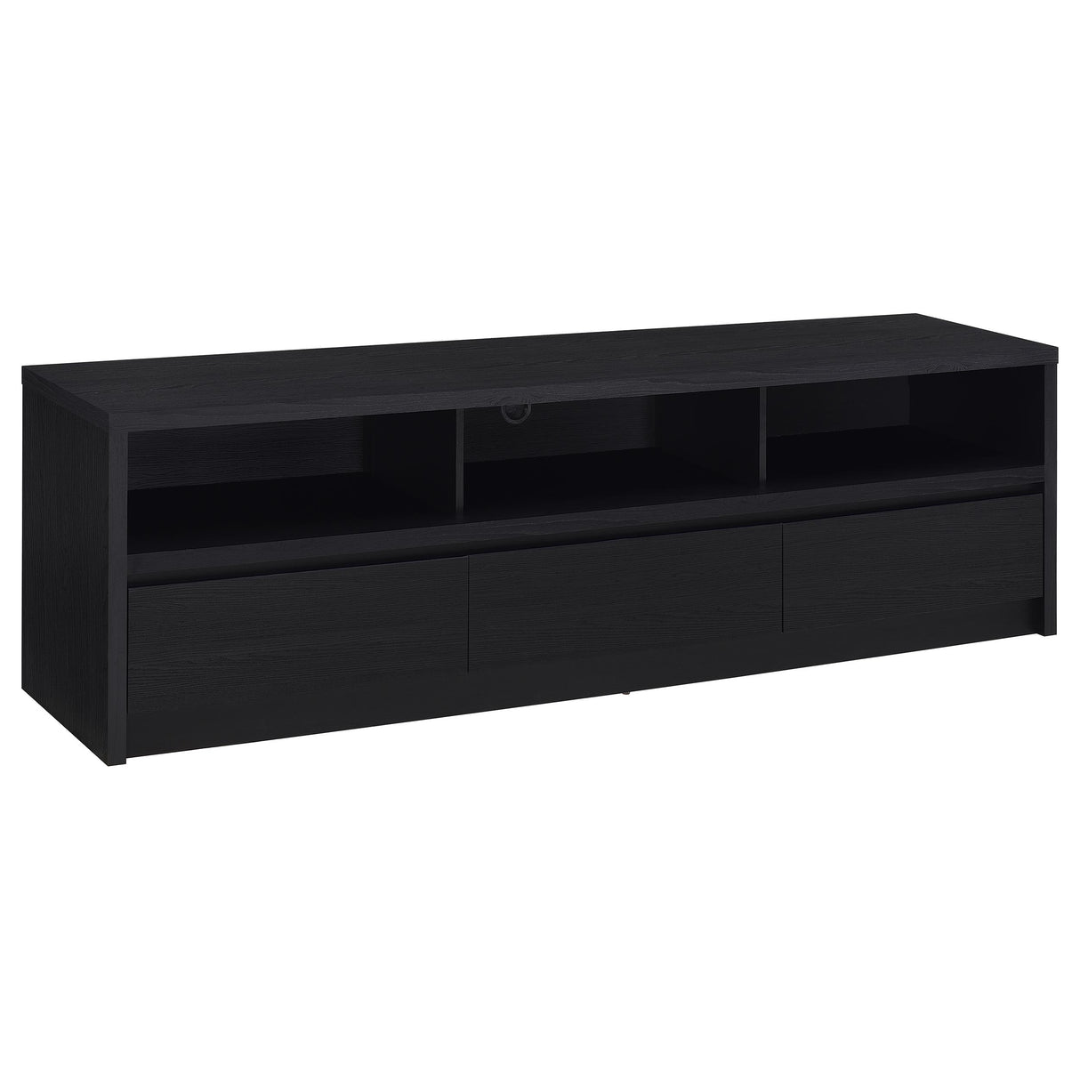 Rutland 78-Inch Black TV Stand with 3 Drawers
