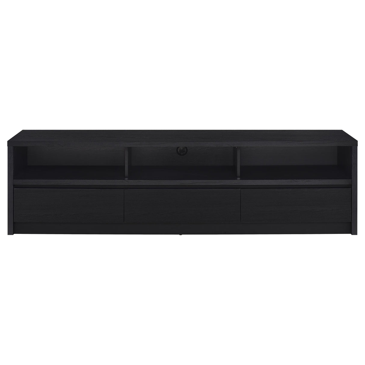 Rutland 78-Inch Black TV Stand with 3 Drawers