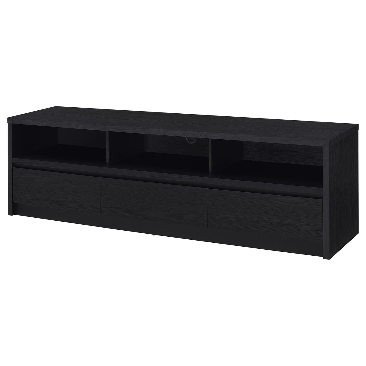 Rutland 78-Inch Black TV Stand with 3 Drawers