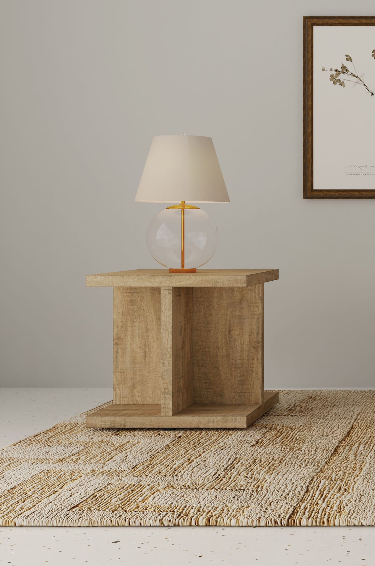 Cortona Square Mango Wood End Table with Storage