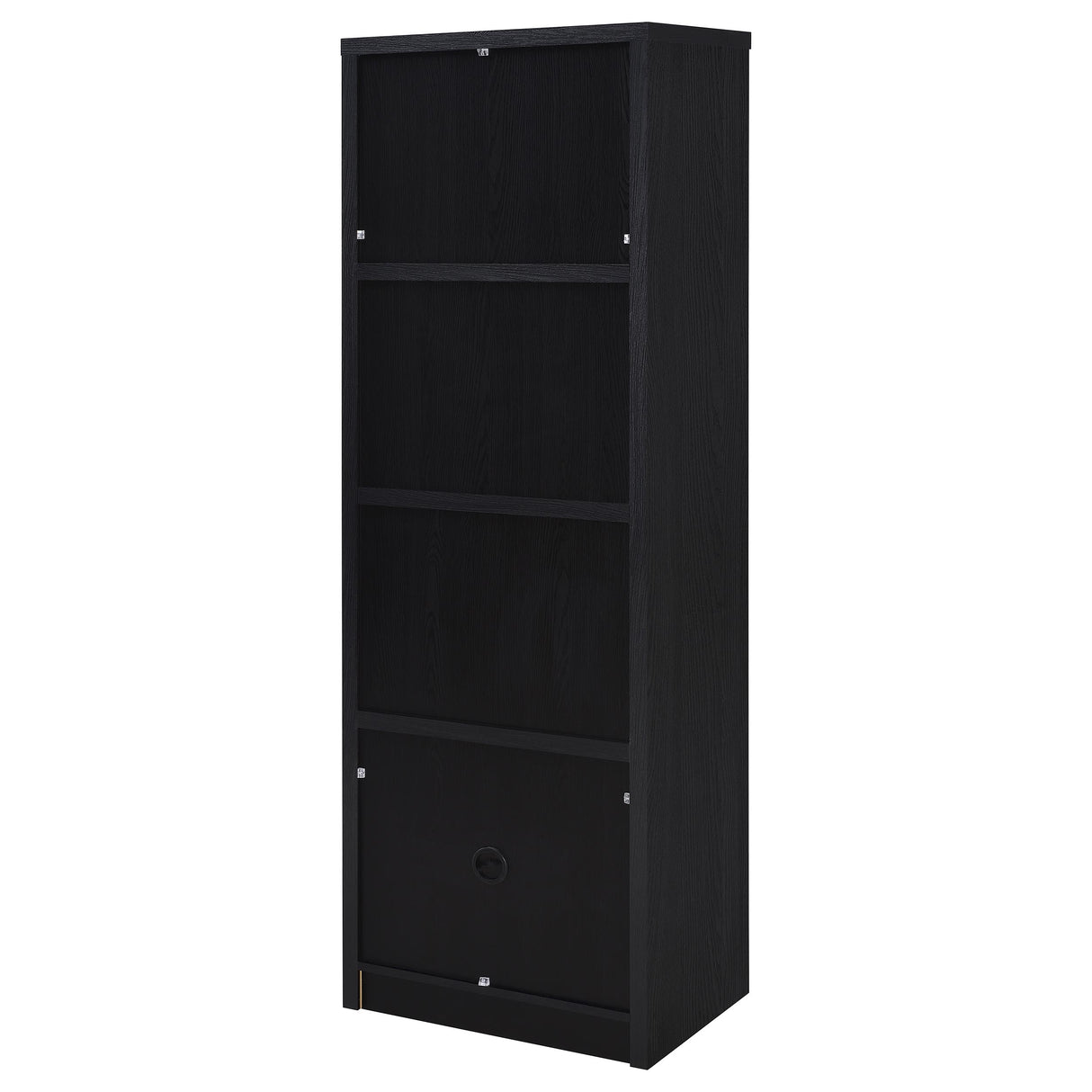 Winfield 3-Shelf Media Tower Entertainment Pier Black