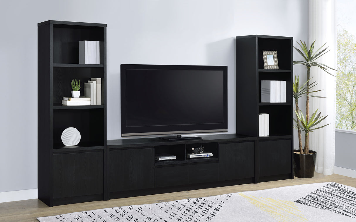 Winfield 3-Shelf Media Tower Entertainment Pier Black