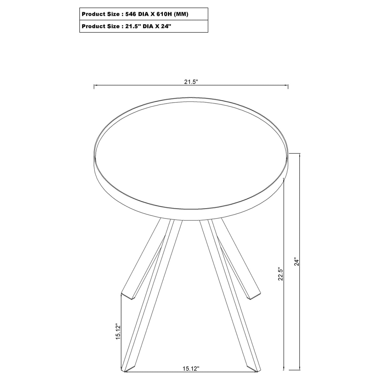 Briggs Round Marble Printed Glass Top End Table White