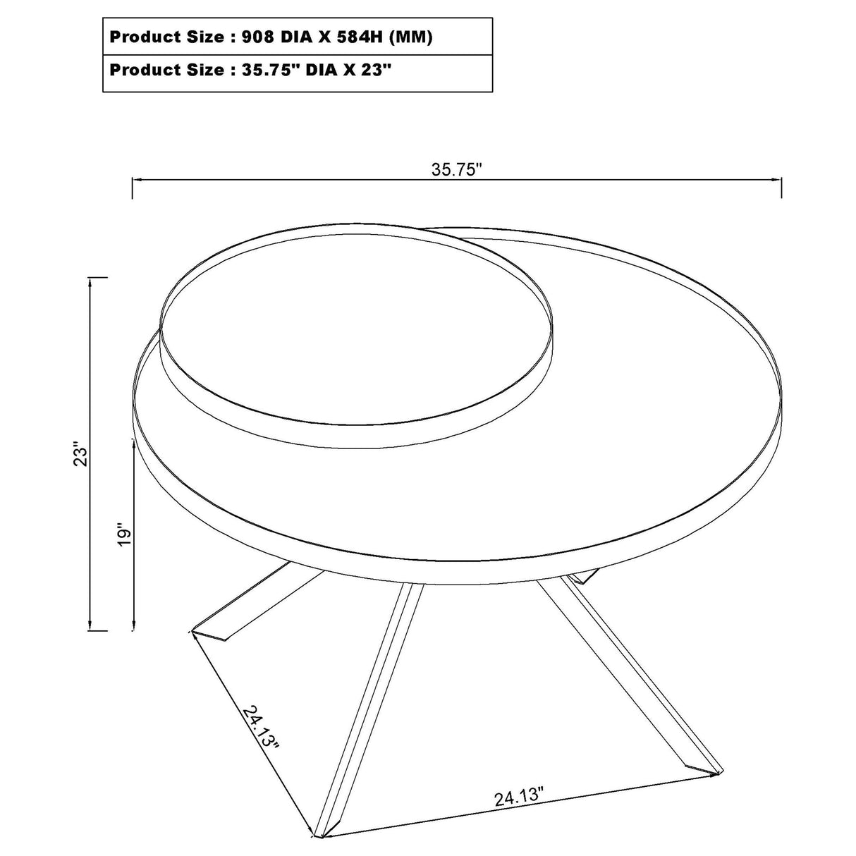 Briggs Round Marble Printed Glass Top Coffee Table