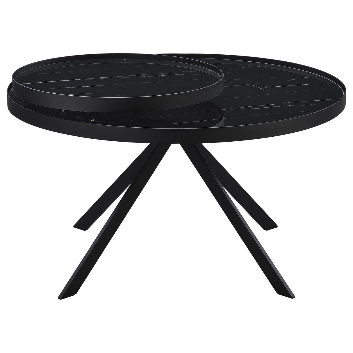 Briggs Round Marble Printed Glass Top Coffee Table