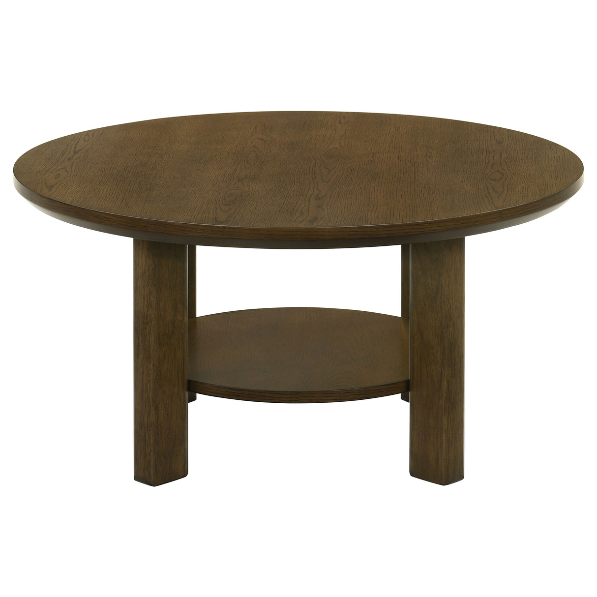 Ottowa 35-Inch Round Wood Cocktail Coffee Table Brown