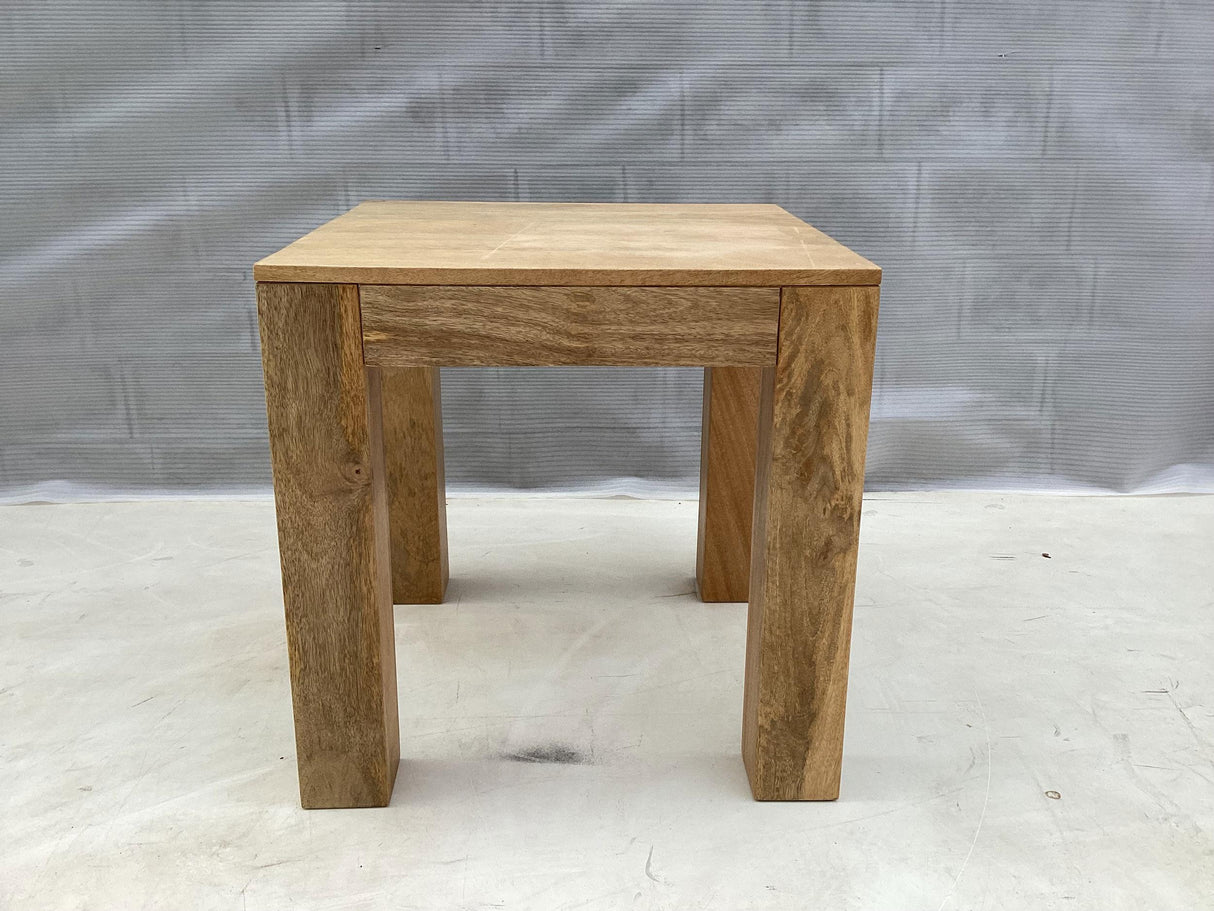 Mango Wood End Table in Natural Finish