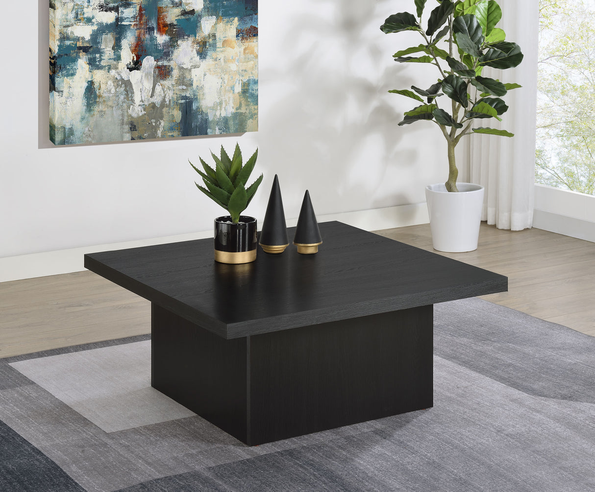 Devar Square Engineered Wood Cocktail Table Black