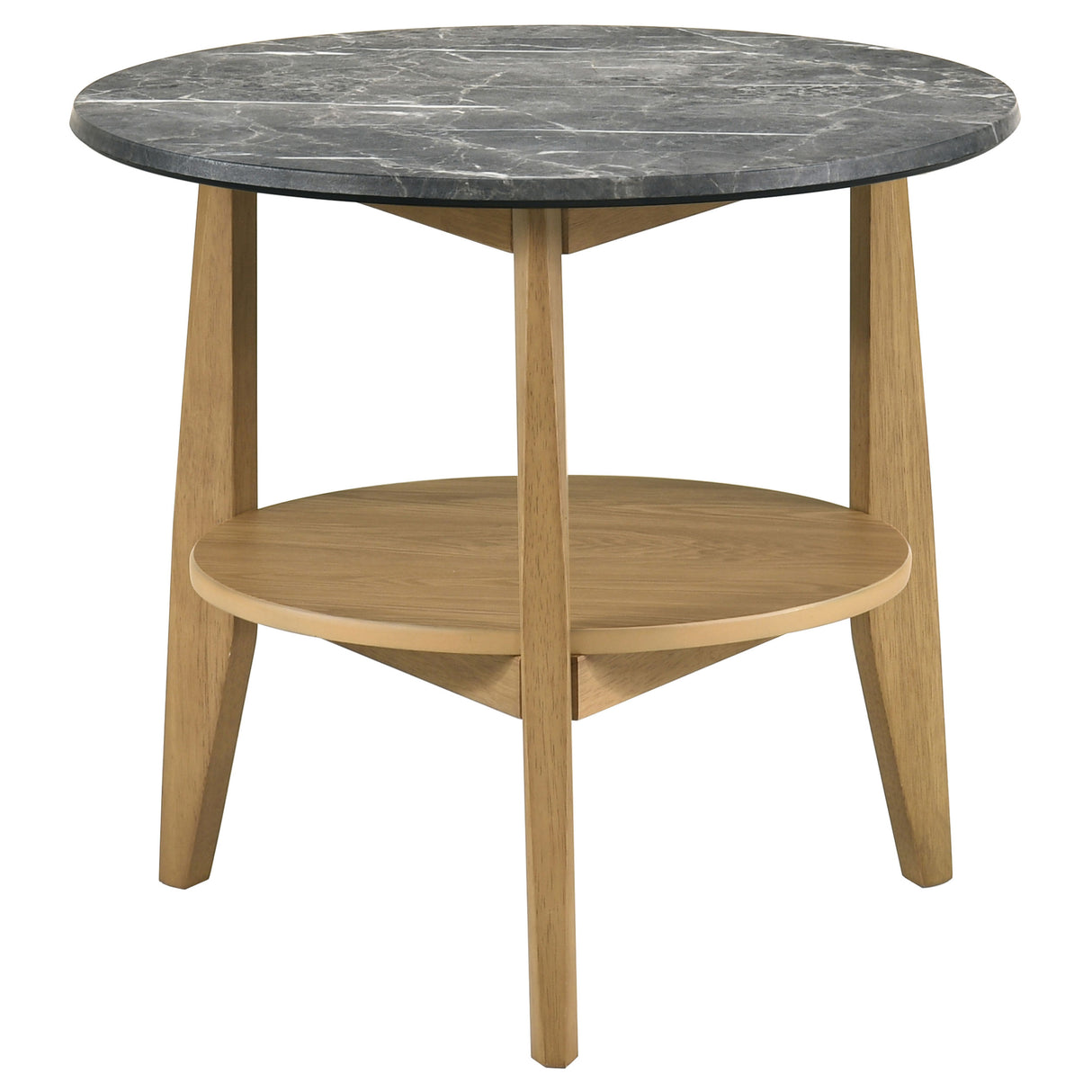 Bradley 2-Piece Round Coffee Table Set Grey and Natural