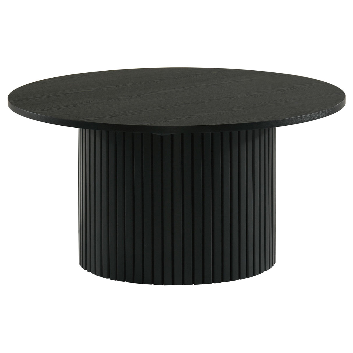 Hamlyn Round Fluted Cocktail Coffee Table Black