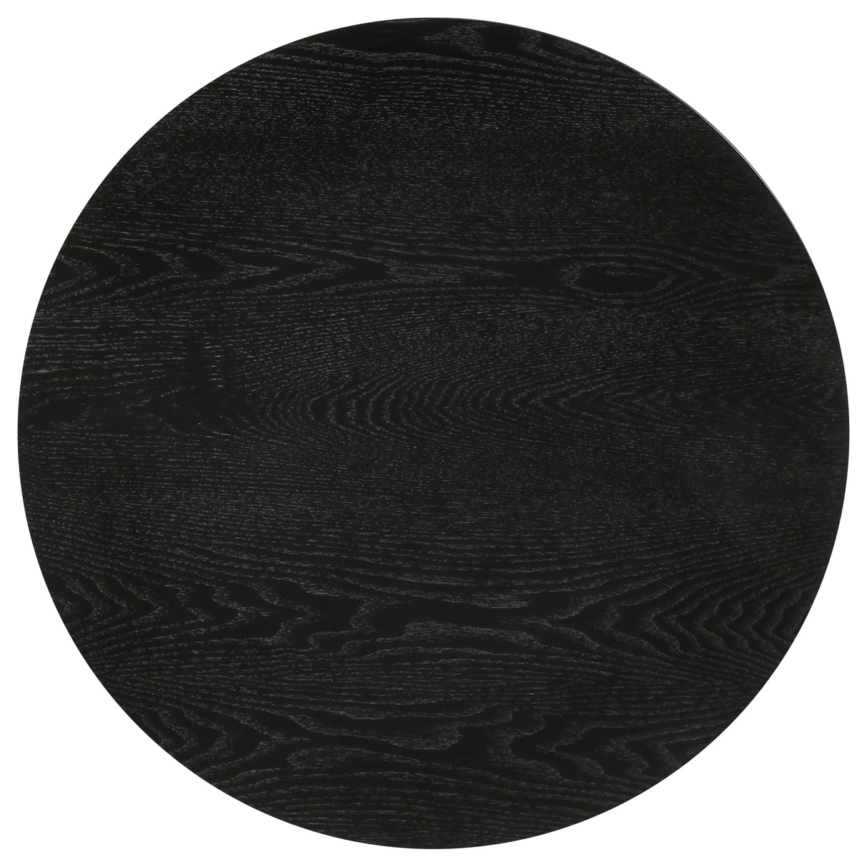 Black Ash Veneer Round End Table with Rubberwood Base