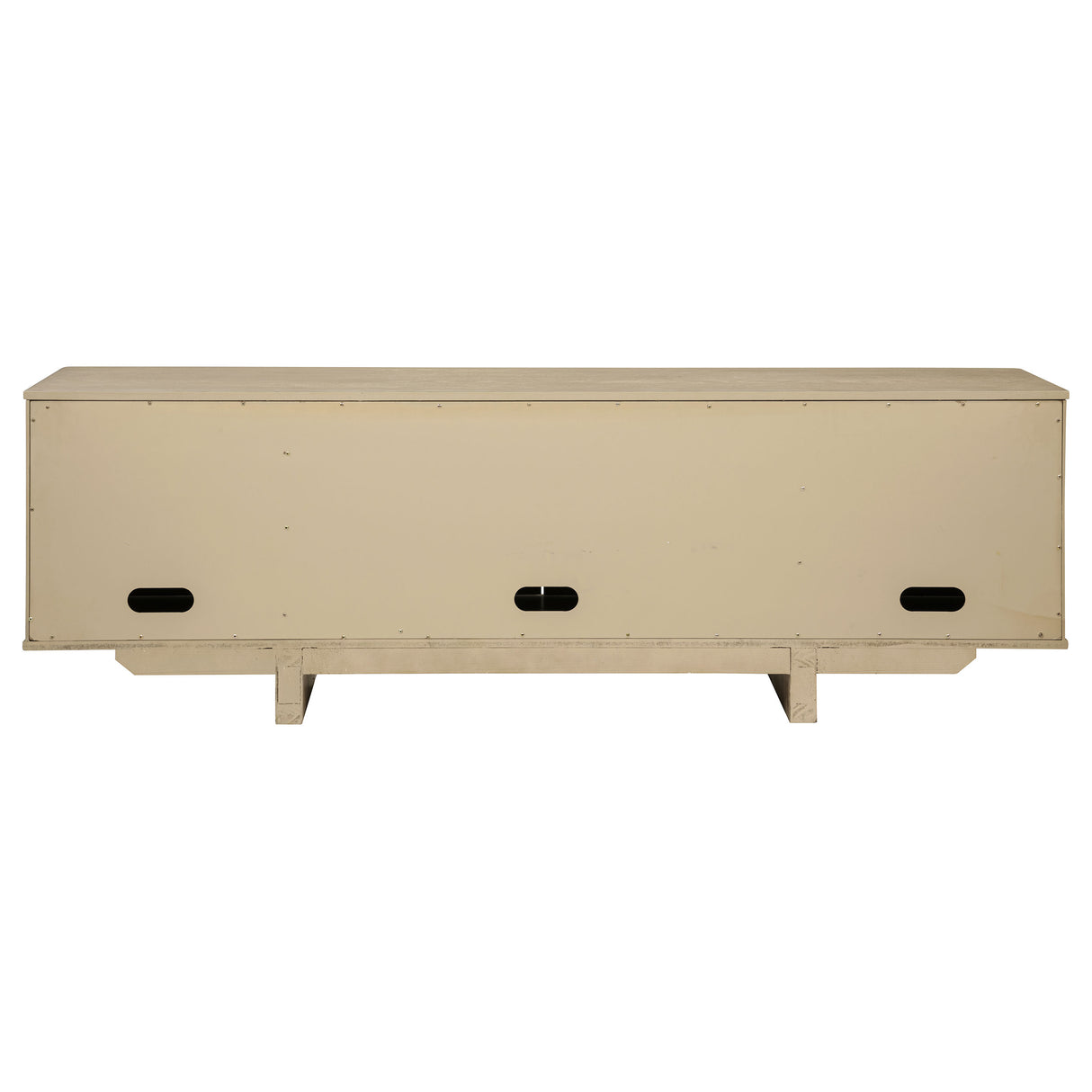 Kailani 79-Inch 4-Door Cane TV Stand, Beige Oak